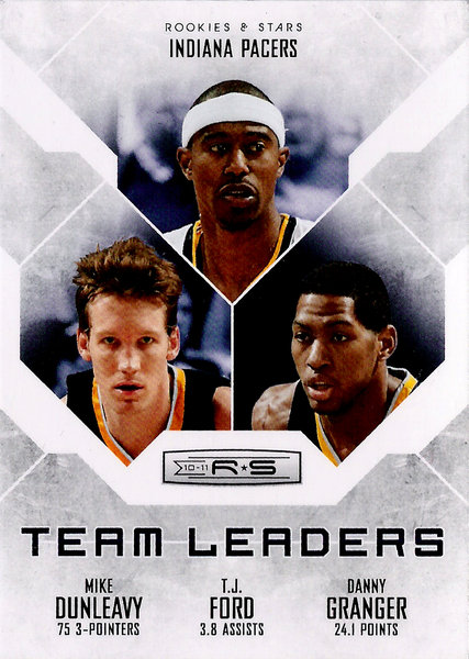 2010-11 Rookies and Stars Team Leaders #11 Mike Dunleavy/T.J.Ford/Danny Granger Pacers!