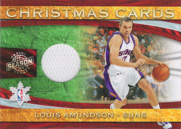 2009-10 Panini Season Update Christmas Cards Materials #27 Louis Amundson /499 Suns!