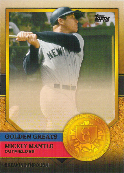 2012 Topps Golden Greats #GG33 Mickey Mantle Yankees!
