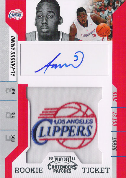 2010-11 Playoff Contenders Patches #108 Al-Farouq Aminu AU RC Rookie Ticket Clippers!