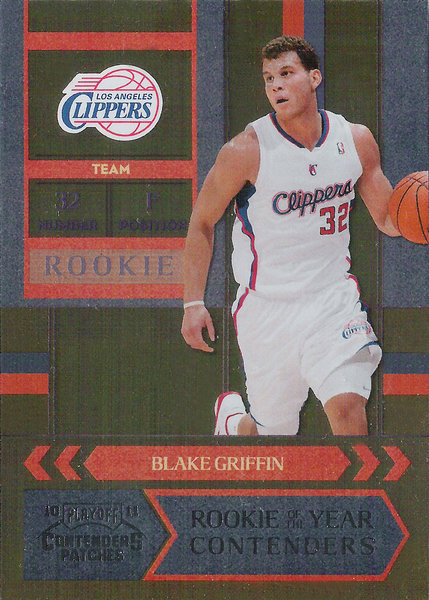 2010-11 Playoff Contenders Patches Rookie of the Year Contenders #2 Blake Griffin Clippers!