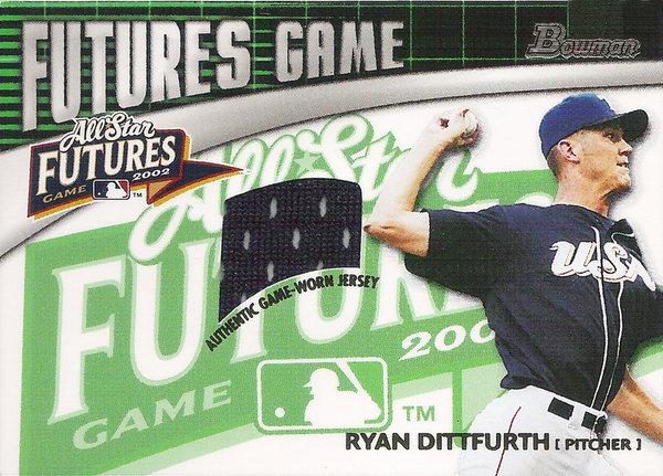 2003 Bowman Futures Game Gear Jersey Relics #RD Ryan Dittfurth Rangers!