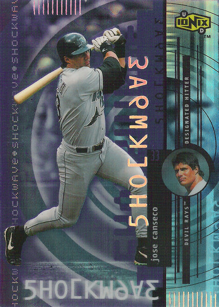 2000 UD Ionix Shockwave #S11 Jose Canseco Rays!