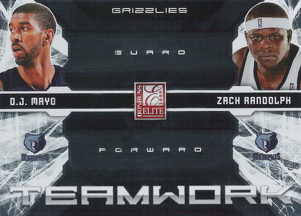 2009-10 Donruss Elite Teamwork Combos #14 O.J. Mayo/Zach Randolph Grizzlies!