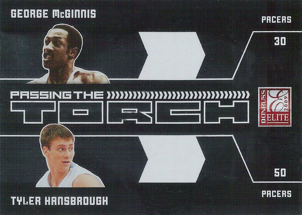 2009-10 Donruss Elite Passing the Torch #14 George McGinnis/Tyler Hansbrough Pacers!