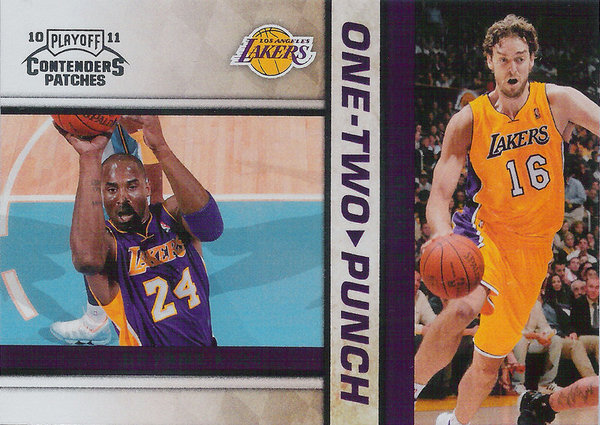 2010-11 Playoff Contenders Patches One-Two Punch #23 Kobe Bryant/Pau Gasol Lakers!