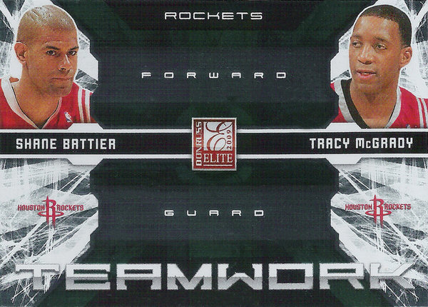 2009-10 Donruss Elite Teamwork Combos Green #10 Shane Battier/Tracy McGrady Rockets!