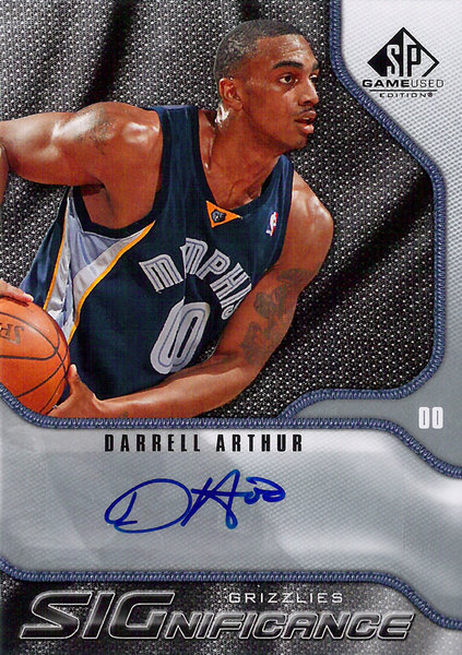 2009-10 SP Game Used SIGnificance #SAR Darrell Arthur AU Grizzlies!