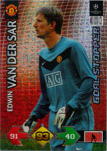 2009-10 Panini Super Strikes Champions League Goal Stopper Edwin van der Sar Manchester United
