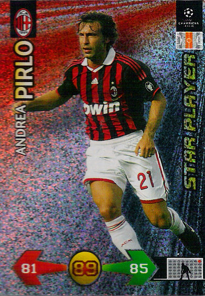 2009-10 Panini Super Strikes Champions League Star Player Andrea Pirlo AC Milan