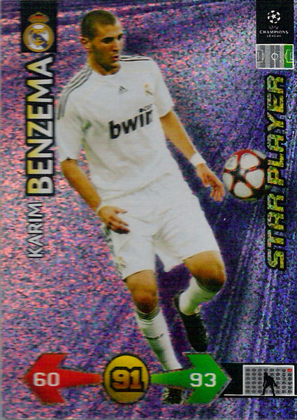 2009-10 Panini Super Strikes Champions League Star Player Karim Benzema Real Madrid