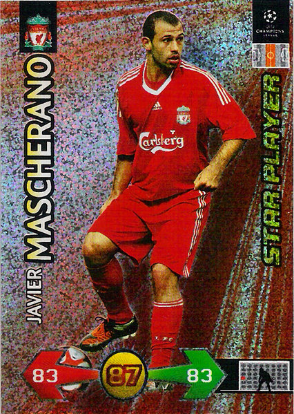 2009-10 Panini Super Strikes Champions League Star Player Javier Mascherano FC Liverpool