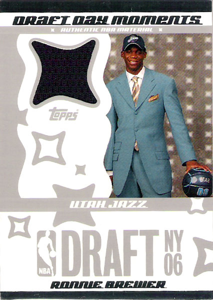 2006-07 Topps Big Game Draft Day Moments Jerseys #RB Ronnie Brewer /99 Jazz!