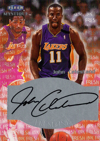 1999-00 Fleer Mystique Fresh Ink #8 John Celestand AU Lakers!