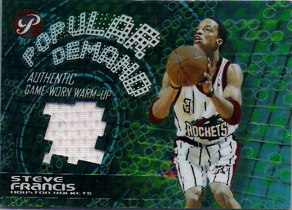 2002-03 Topps Pristine Popular Demand Warm-Up Steve Francis Rockets!