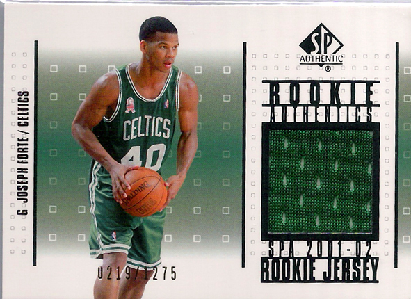 2001-02 SP Authentic Rookie Authentics #RAJF Joseph Forte /1275 Celtics!