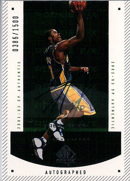 2002-03 SP Authentic #155 Fred Jones AU RC /1500 Pacers!