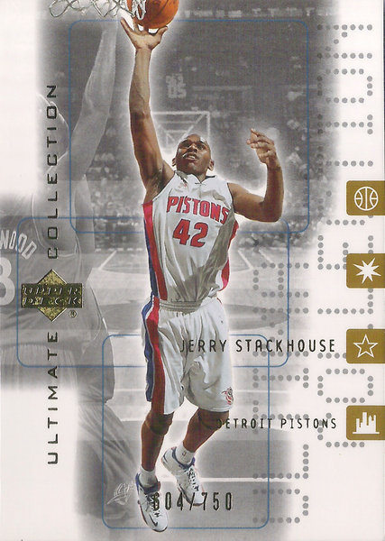 2001-02 Ultimate Collection #15 Jerry Stackhouse /750 Pistons!