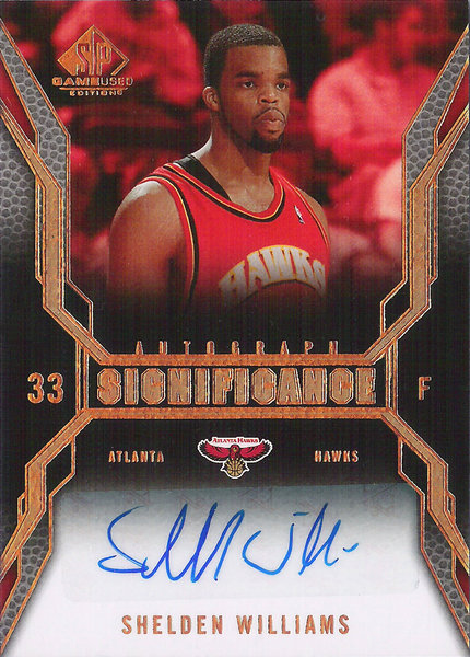 2007-08 SP Game Used SIGnificance #SISW Shelden Williams AU Hawks!