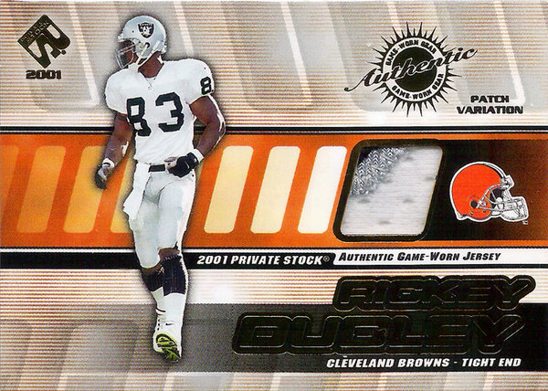 2001 Private Stock Patch #36 Rickey Dudley /200 Browns!