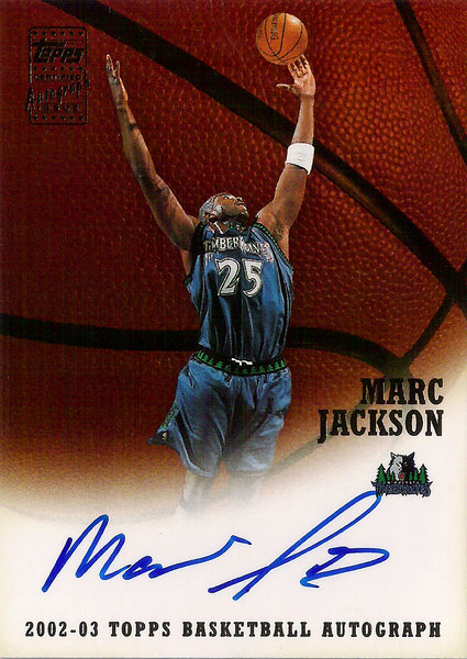 2002-03 Topps Autographs Marc Jackson AU Timberwolves!