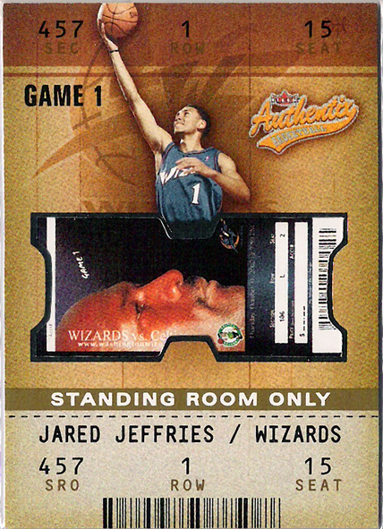 2002-03 Fleer Authentix Standing Room Only #111 Jared Jeffries RC /25 Wizards!