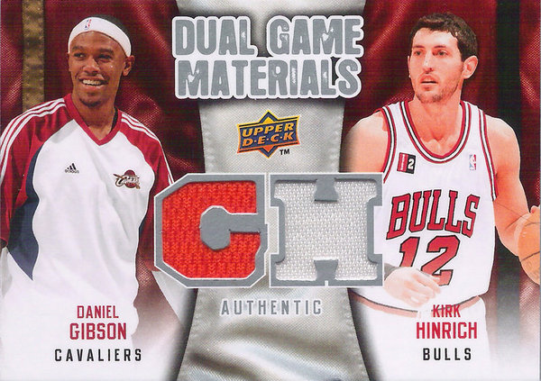 2009-10 Upper Deck Game Materials Dual Daniel Gibson/Kirk Hinrich Cavaliers/Bulls!