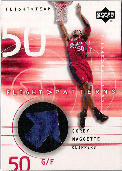 2001-02 Upper Deck Flight Team Flight Patterns Jersey Corey Maggette Clippers!