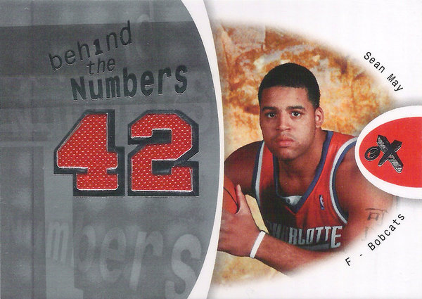 2006-07 E-X Behind the Numbers Jersey Sean May /199 Bobcats!