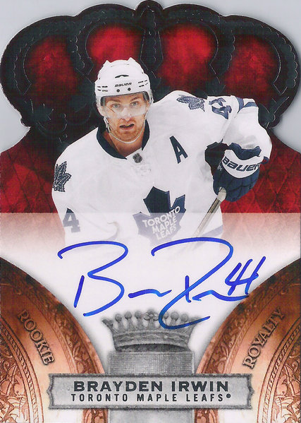 2010-11 Crown Royale #170 Brayden Irwin AU RC /499 Maple Leafs!