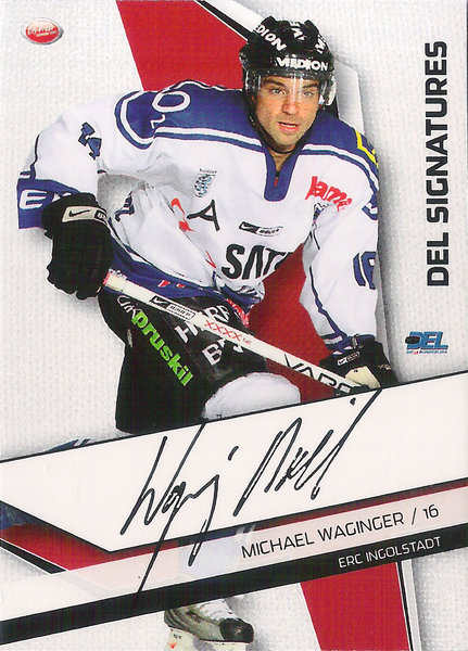 2009-10 DEL Playercards Premium Signatures #SI07 Michael Waginger AU /150 Ingolstadt!