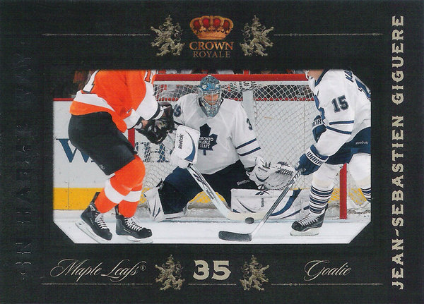 2010-11 Crown Royale In Harm's Way #14 Jean-Sebastien Giguere /299 Maple Leafs!