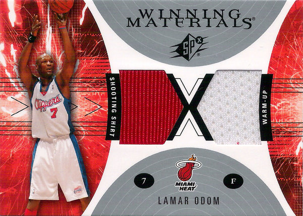 2003-04 SPx Winning Materials #WM27 Lamar Odom Heat!