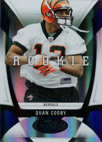 2009 Certified Mirror Blue #185 Quan Cosby RC /100 Bengals!