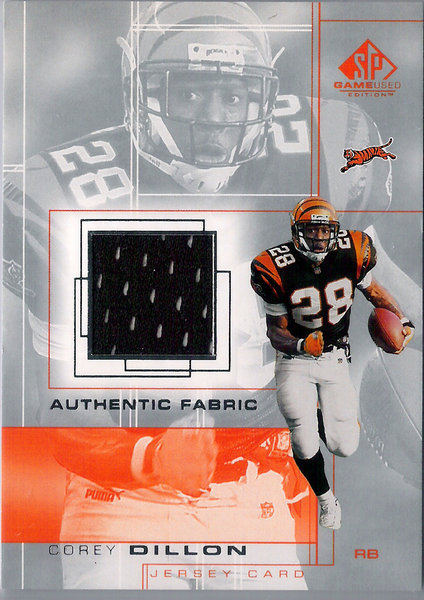 2001 SP Game Used Edition Authentic Fabric #CD Corey Dillon Bengals!