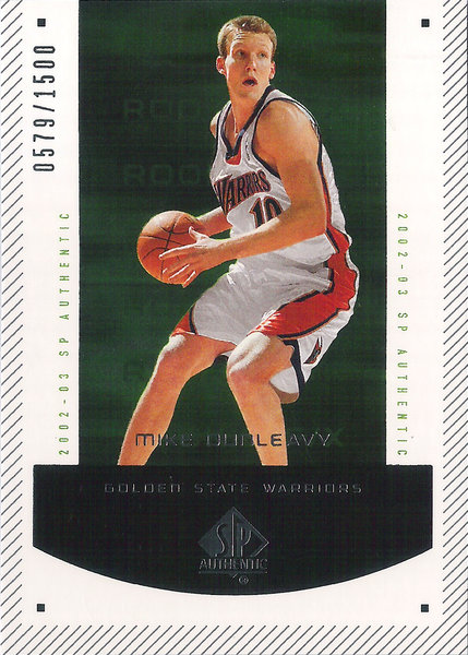 2002-03 SP Authentic #176 Mike Dunleavy RC /1500 Warriors!