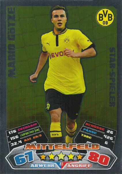 2012-13 Topps Match Attax Bundesliga Star-Spieler Mario Götze