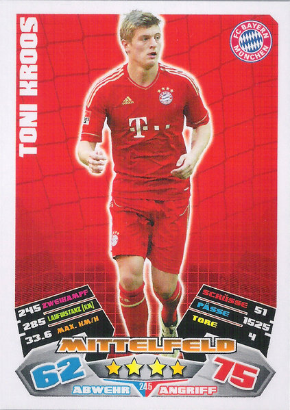 2012-13 Topps Match Attax Bundesliga Toni Kroos Bayern München