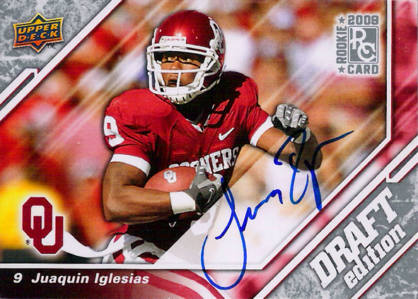 2009 Upper Deck Draft Edition Autographs #113 Juaquin Iglesias AU RC Oklahoma