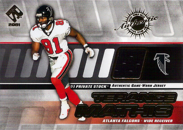 2001 Private Stock Game Worn Gear #7 Terance Mathis Falcons!
