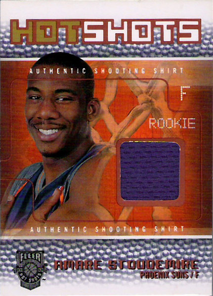 2002-03 Fleer Hot Shots Inserts Game-Used Shirt Gold Amare Stoudemire /150 Suns!