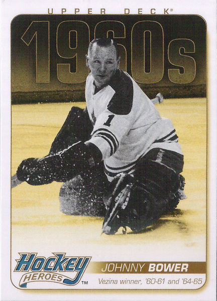 2011-12 Upper Deck Hockey Heroes #HH22 Johnny Bower Maple Leafs!