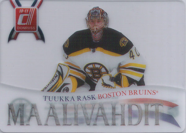 2010-11 Donruss Les Gardiens #11 Tuukka Rask Bruins!
