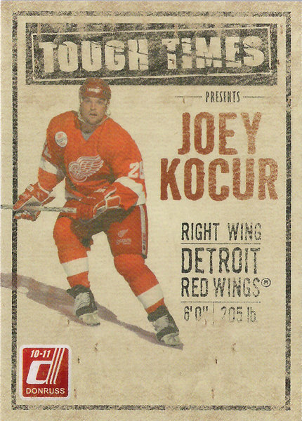 2010-11 Donruss Tough Times #3 Joey Kocur Red Wings!