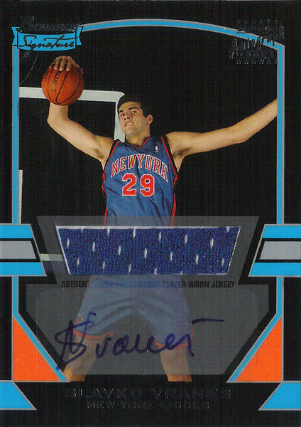 2003-04 Bowman Signature Edition #94 Slavko Vranes Jersey AU RC /1250 Knicks!