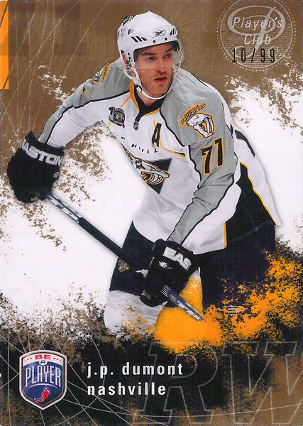 2007-08 Be A Player Player's Club #112 J.P. Dumont /99 Sabres!