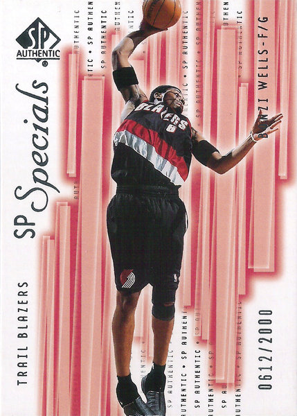 2001-02 SP Authentic #146 Bonzi Wells SPEC /2000 Trail Blazers!