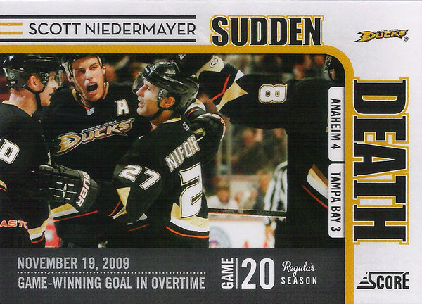 2010-11 Score Sudden Death #5 Scott Niedermayer Ducks!