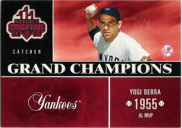 2003 Donruss Champions Grand Champions #20 Yogi Berra Yankees!