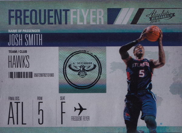 2010-11 Absolute Memorabilia Frequent Flyer Spectrum #11 Josh Smith /100 Hawks!
